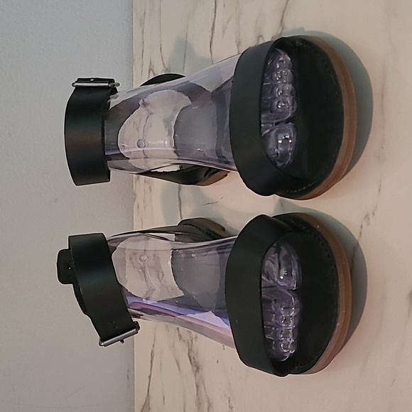 Madewell The Boardwalk Black Leather Ankle Buckle Strap Sandals 8 Casual Comfy - Picture 3 of 8